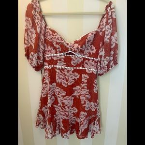 Rust colored floral dress